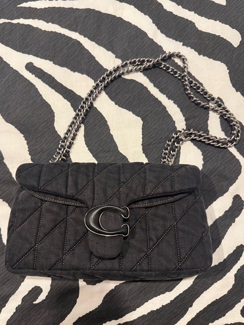 Coach denim quilted Tabby 26 black